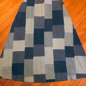 Denim Patchwork Skirt